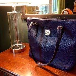 Anne Klein Vegan Leather Bag in Navy